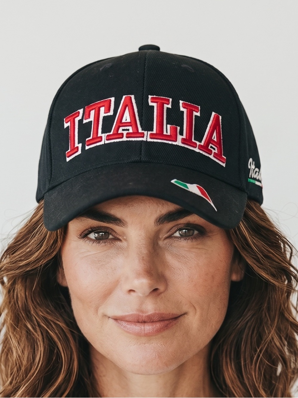 Black Italia/Italy Embroidered Baseball Cap